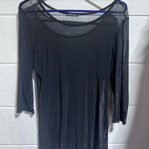 Elegant Sheer Black Blouse